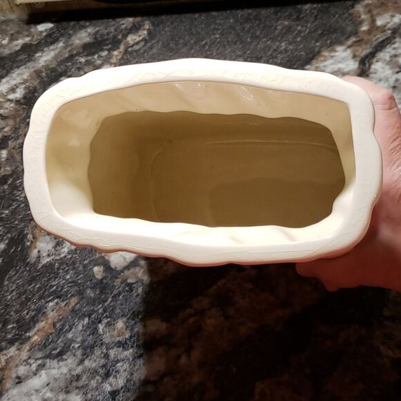 Lovely Vintage Floral Cream Colored Planter Vase - Porcelain - Picture 9 of 9